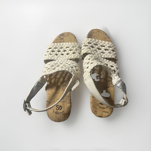 SO Adriene Girls Chunky Wedge Peep Toe Strappy Sandals Size 13 - Picture 3 of 8